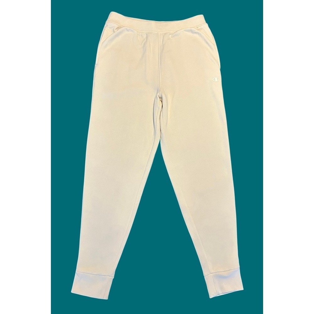 Champion Powerblend Fleece Joggers Medium Cream Off-White Sweatpants 1460